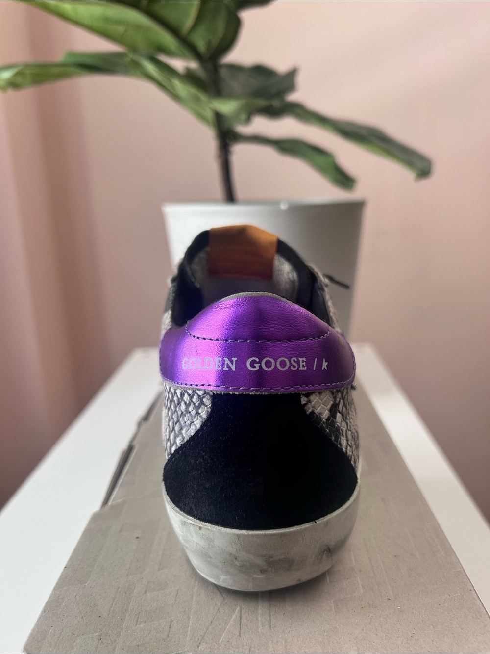 Golden Goose Black, Gray & Purple Low-Top Sneakers - Picture 3 of 5